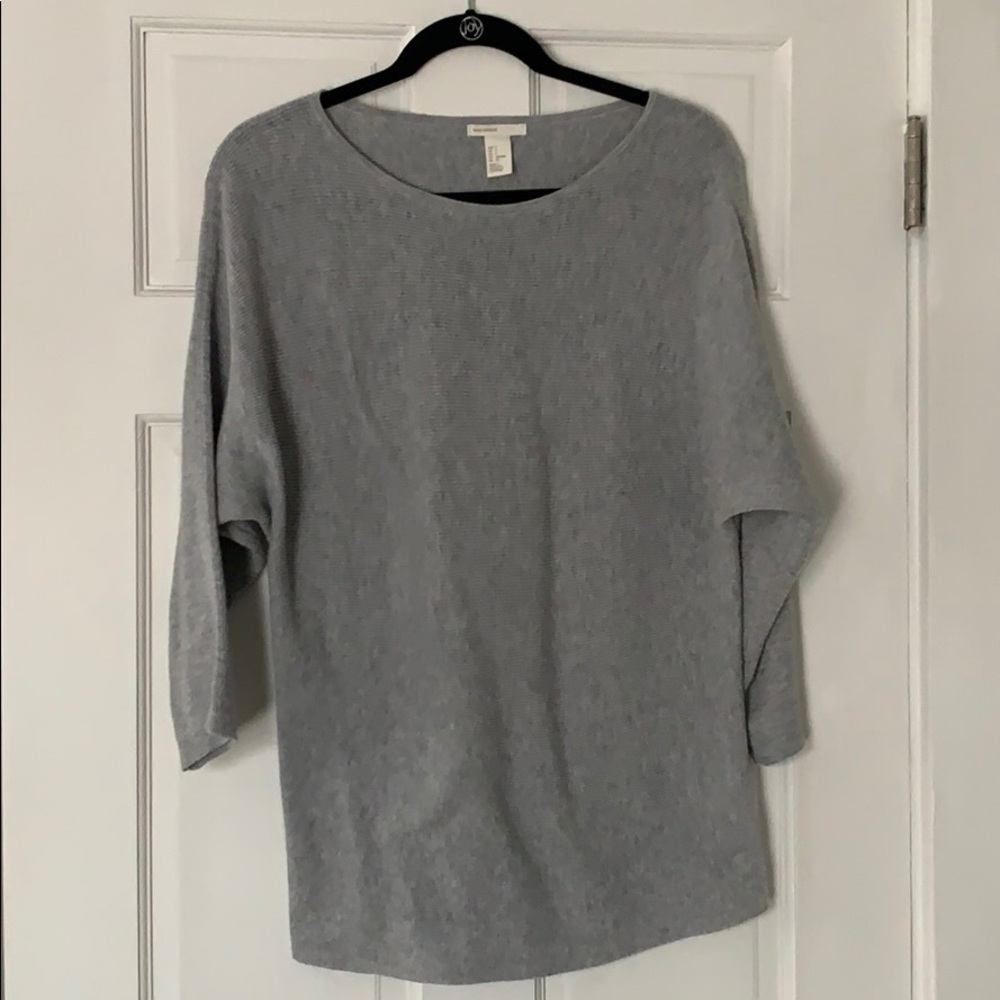H&M oversized grey sweater with 3/4 length sleeves